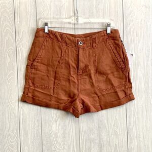 Bella Dahl Womens Sedona Rolled Cuff Shorts Size 29 Linen Blend NWT
